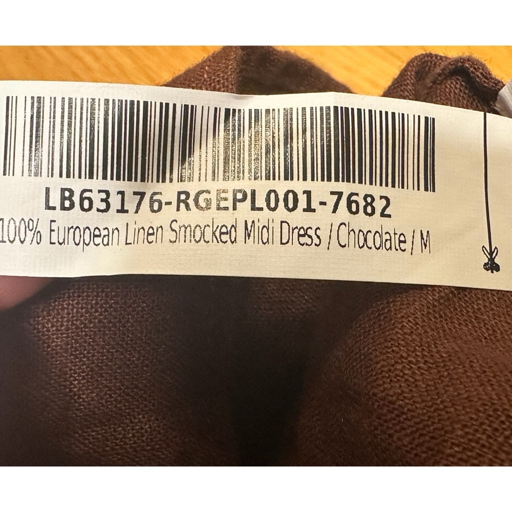 Quince Brown Smocked Tiered Midi Dress - Picture 8 of 8